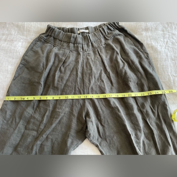 Black Crane tapered drop crotch linen pants - Picture 7 of 13